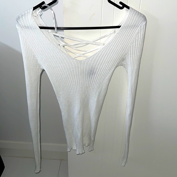 Long Sleeve Top Size S Criss Cross 
